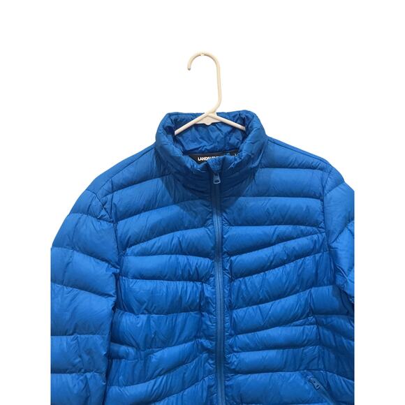 Lands’ End Womens Down Coat Size Large Feather Blue Packable Lightweight Outdoor - Picture 5 of 10